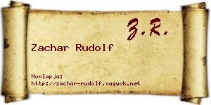 Zachar Rudolf névjegykártya